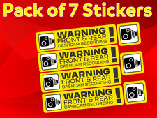 Dash Cam Recording Stickers CCTV In Car Video Camera Decal - Set of 7 (Yellow)