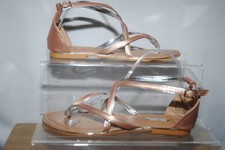 Atmosphere Womens Flat Pink And Silver Strappy Sandals Uk Size 7
