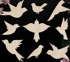 Wooden birds shape blank mdf