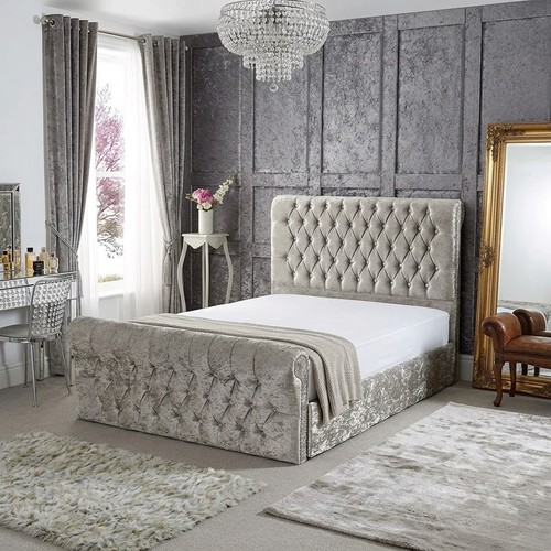 Double sleigh bed - bed, chesterfield