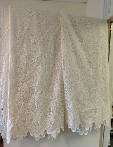 Vintage pair lace curtains - pair,