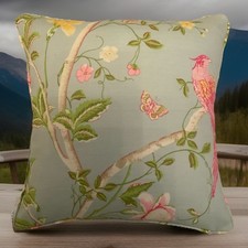 A 16 Inch cushion cover in Laura Ashley Summer Palace Duck egg  Fabric