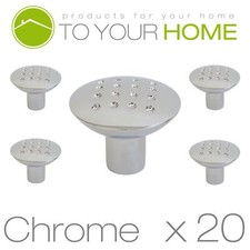 20x Chrome Dimple Round Drawer