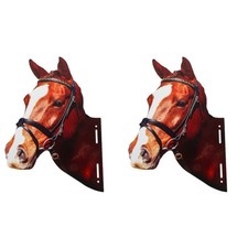  Set of 2 Horse Garden Ornament Metal Ornaments Decoration Animal