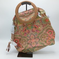 Oilily Ring Handle Handbag Beige Pink Multicolour Floral Printed New FLT-FPL