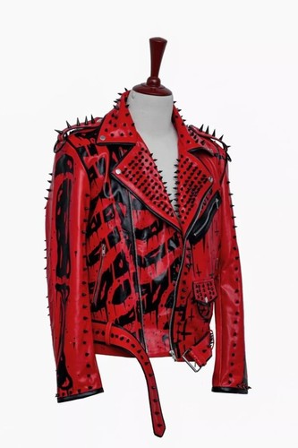 Men red leather - men's,
