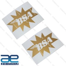 BSA Star Fuel Petrol Gas Tank Decal Sticker Pair Size 125mm x 102mm S2u