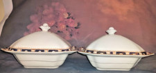 Pair Antique Wood & Sons Windsor Tureens 27cm Semi-Porcelain, c.1907