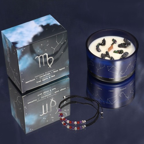 Zodiac crystal candle with - crystal,
