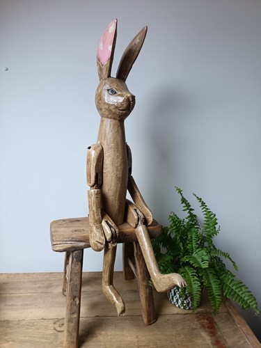 Tall wooden articulated hare - tall,