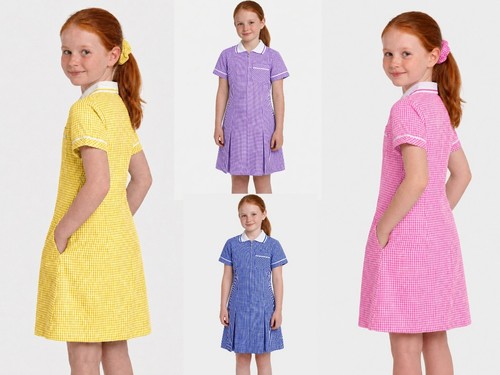 Girls gingham school dress - girls,
