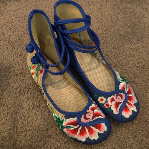 Embroidered chinese flowers - embroidered,