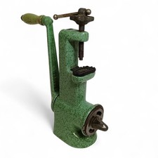 Vintage Harper Green  Enamel Meat Mincer  27cm Hand Grinder Manual Kitchenalia