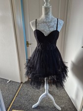 Ever Pretty Ladies Black Baby Doll Dress with Tulle Skirt and Bodice