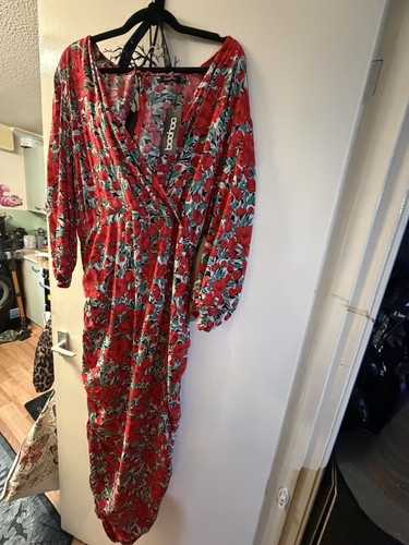Boohoo plus floral ruched - boohoo,