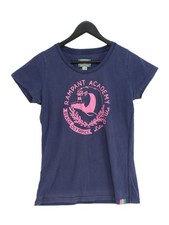 Rampant Sporting Women's T-Shirt UK 12 Blue 100% Cotton Basic
