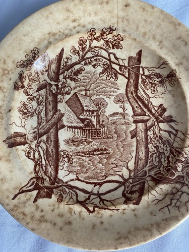 1920s 30s hand painted plate - hand,