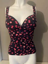Joules navy pink spot Tankini