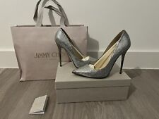 Jimmy Choo Wedding Shoes Silver Glitter stiletto court pumps Anouk GFA/247
