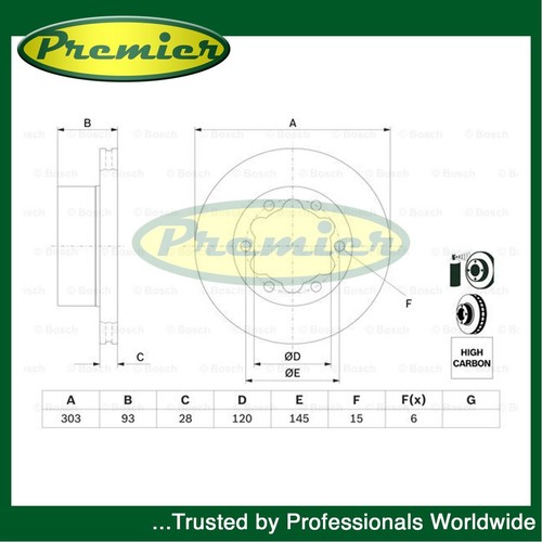 Premier rear brake disc fits - rear,