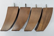 4 Solid Curved Wooden Furniture Sofa Legs M8 Chair Settee Feet 16 cm High UK