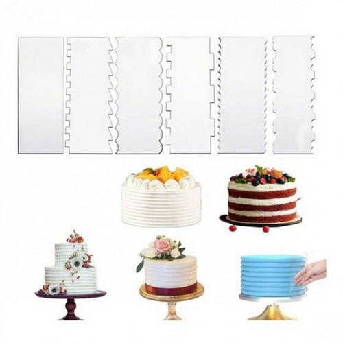 6pcs acrylic cake scraper set - 6pcs,