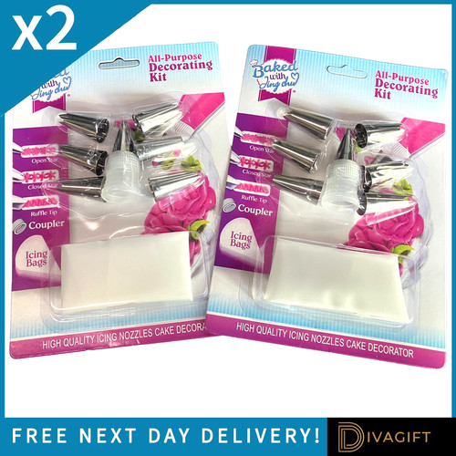 12pc set icing piping - 12pc, cream