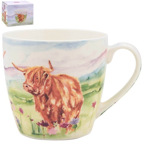 Highland cow breakfast mug - highland,