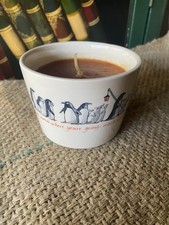 Emma Bridgewater~Chatty Penguins Large Candle Pot With Candle~New~Rare 2005