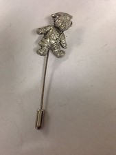 G75 Boy Ted Teddy Bear english pewter Motif on a tie stick pin hat scarf collar
