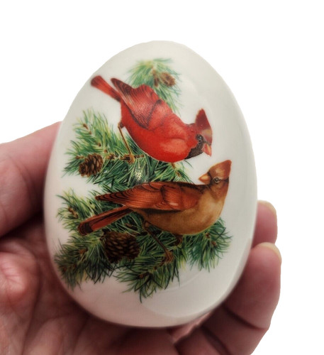 Porcelain egg cardinal bird - cardinal,
