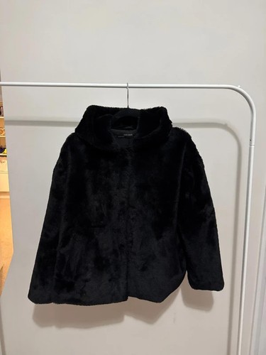 Black zara faux fur - fur, hooded