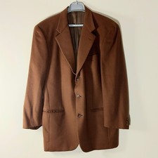 Cerruti 1881 Cashmere & Wool Mens Brown Jacket Blazer 3 Button Front Size 50