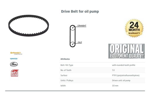 Oil pump belt for - pump,