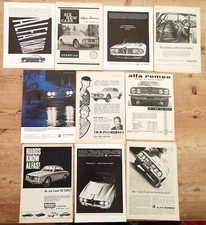 ALFA ROMEO 2600 SPRINT   -   LARGE JOB LOT OF 10 VINTAGE ADVERTS - ORIGINAL