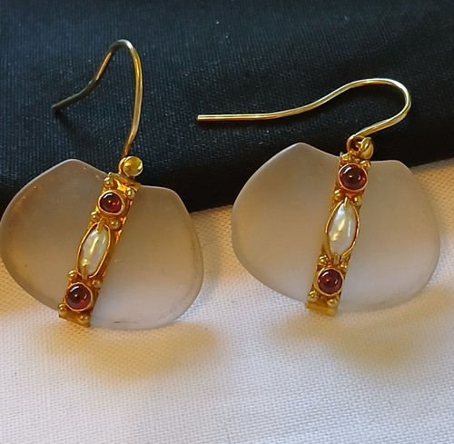 Vintage sea glass - vintage, earrings