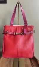 Rare Vintage Coach Hamptons Colour Block Tote | Red & Pink Leather Japan Exc Y2K