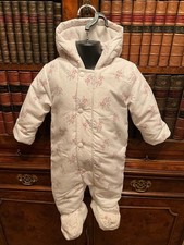 Marks & Spencer Cream & Pink Floral Snowsuit - Age 3-6 Months - New - RRP £28