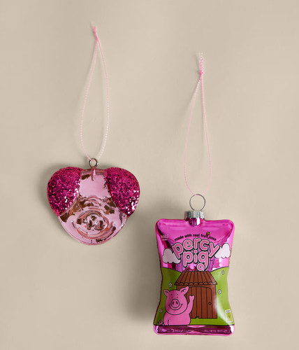 Percy pig glass hanging - pig,