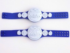 WWE MATTEL SMACKDOWN TAG TEAM CHAMPIONSHIP WRESTLING FIGURE BELTS WWF BLUE
