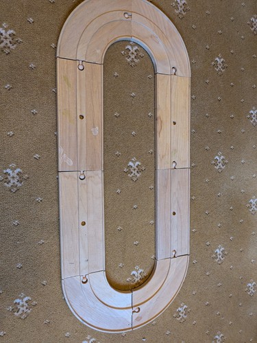 Wooden double road train - train, track