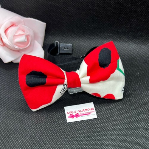 Poppy bow tie necktie dickie - bow,