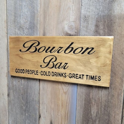 Bourbon bar hand carved - hand, wooden