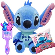 Personalised  STITCH PLUSH Bear , cushion, 3D hairbrush, kit bag, makeup, lilo