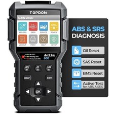 TOPDON AL600 OBD2 Code Reader with Active Test, ABS & SRS Diagnostics, Car Maint