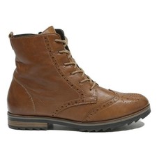 REMONTE Womens Lace-Up Brogue Boots Leather Brown UK 7 Stylish Comfortable