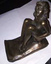Cold casting bronze of sitting nude female by O.T.T. hand made by Poly Dragon