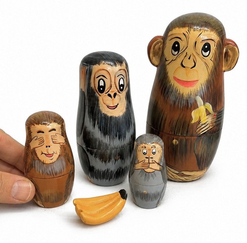 Set hand painted - of, wooden