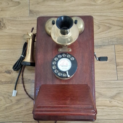 Wooden telephone used - wooden,