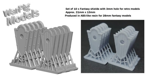 Tall shields with - hole, 28mm